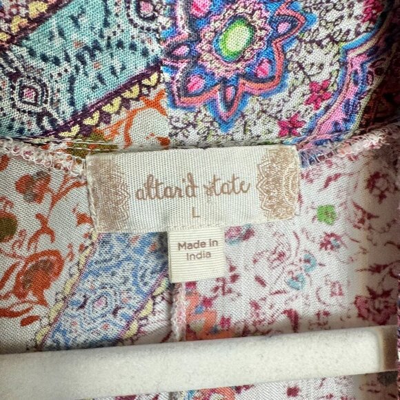 Altar'd State Boho Open Front Asymmetrical Hem Kimono N39 - Picture 5 of 5